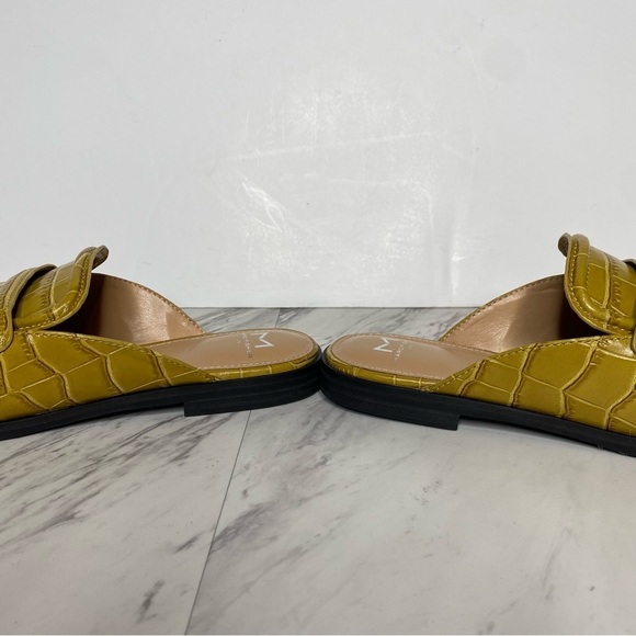 Marc Fisher Flyta Crocodile Embossed Leather Square Toe Mule 8M - Picture 7 of 13